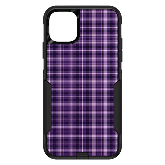 DistinctInk Custom SKIN / DECAL compatible with OtterBox Commuter for iPhone 11 Pro (5.8" Screen) - Purple Black Plaid