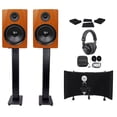 thumbnail image 1 of 2) Rockville DPM8C 8" 600w Active Studio Monitors+Stands+Headphones+Mic+Shield, 1 of 11