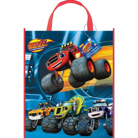 Santas Goodie Box - (3 Pack) Large Plastic Blaze and the Monster Machines Goodie Bag, 13 x 11 in, 1ct