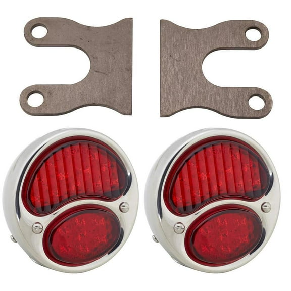 1928-31 Ford Model A LED Tail Light, Polished SS w/Bracket