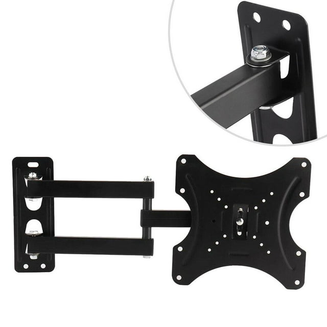 QUTETN Support Mural pour Téléviseur d'Angle à Écran Pivotant 14-42 en Noir, Doté d'Une construction en Acier durable avec un Bras Pivotant pour des angles de Vision Réglables. Conçu pour les Téléviseurs à Écran Plat de 14 à 42 Pouces, Incluant les Modèles HDTV, LCD, LED et Plasma. le Support a un Revêtement Noir Épuré pour un Nettoyage Facile et un Style Polyvalent, Convient aux Espaces Domestiques, Commerciaux et Publics. Comprend Tous les Quincaillerie de Montage Nécessaire pour une installation Facile.