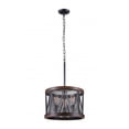 thumbnail image 1 of 3 Light Drum Shade Chandelier with Pewter finish, 1 of 2