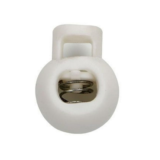 Qarigey 100 piezas, tapón de plástico, cordón de zapato, bloqueo de cordón, cordón de cuerda de resorte de doble orificio único, cordón Accesorios de disfraces Blanco 8 2.2*1.75