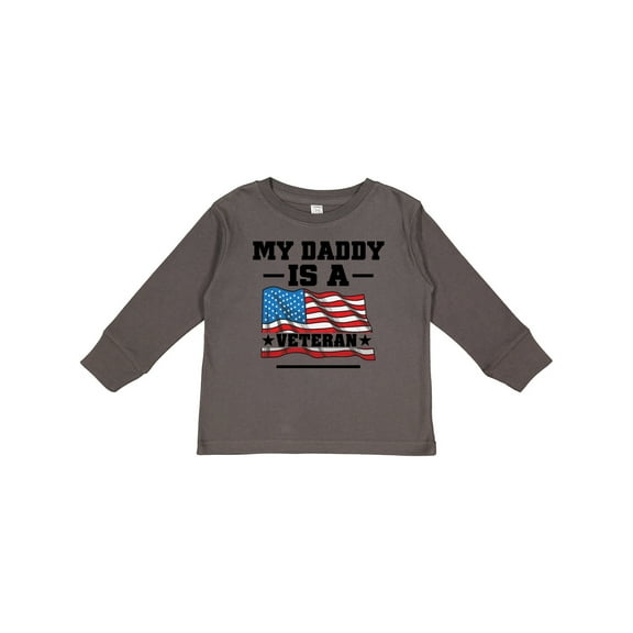 Inktastic My Daddy is a Veteran Boys or Girls Long Sleeve Toddler T-Shirt