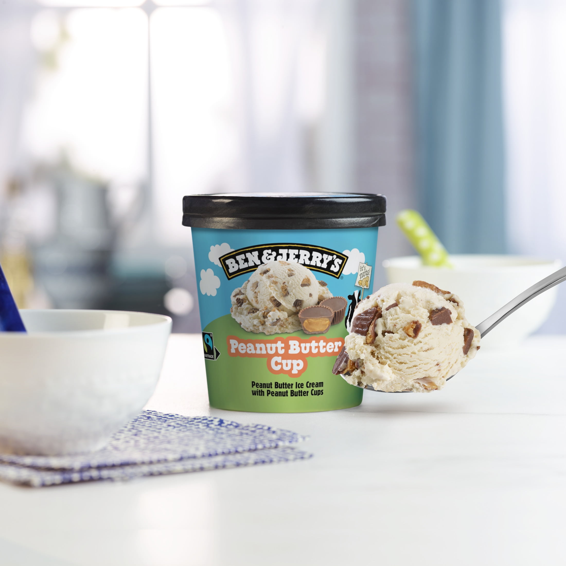 Ben & Jerry's Non-GMO Gluten-Free Peanut Butter Cup Ice Cream Cage-Free Eggs, 1 Pint