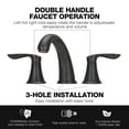 thumbnail image 4 of Bathroom Sink Faucet, 8 Inch Bathroom Faucets with Supply Hoses, Bathroom Faucet 3 Hole, Sink Vanity Faucet with Pop-Up Drain, Widespread Brushed Nickel Bathroom Faucet, 4 of 5