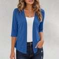 thumbnail image 2 of Hurxie Lightweight Cardigan for Women 3/4 Sleeve Open Front Cardigans Spring Summer Fall Thin Casual Travel Work Blue,2XL, 2 of 7