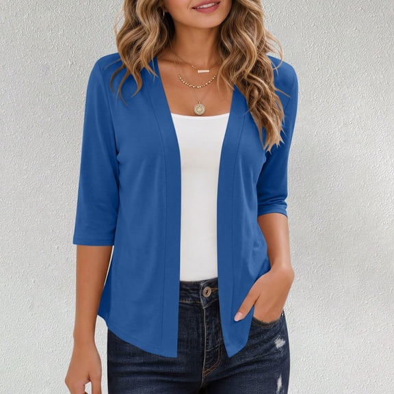 Women's Stretch Shirt Cardigan Baeitkot Women's Solid Color Casual Imitation Stretch Shirt Cardigan Blue XL