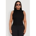 thumbnail image 2 of Womens Plus Size Rib Knit Sleeveless Mock Neck Top, 2 of 5