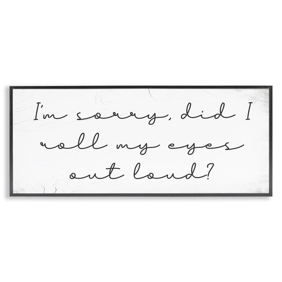 Stupell Industries Rustic Lodge Eye Roll Rustic Calligraphy Black Framed Giclee Art, 30 x 13, by Lil' Rue