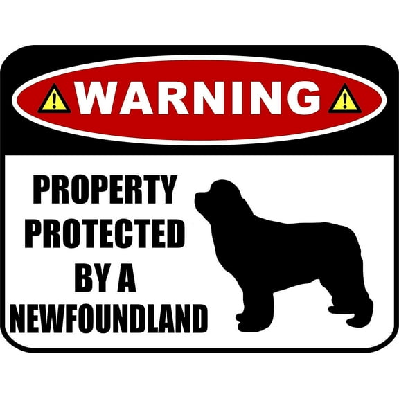 PCSCP Warning Property Protected by a Newfoundland (SILHOUETTE) 11.5 inch x 9 inch Laminated Dog Sign