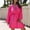 Hot Pink, variant on ITSAME Dress for Womens, Flare Long Sleeve Solid Color V Neck Elastic Waist Casual Holiday Dress Black L