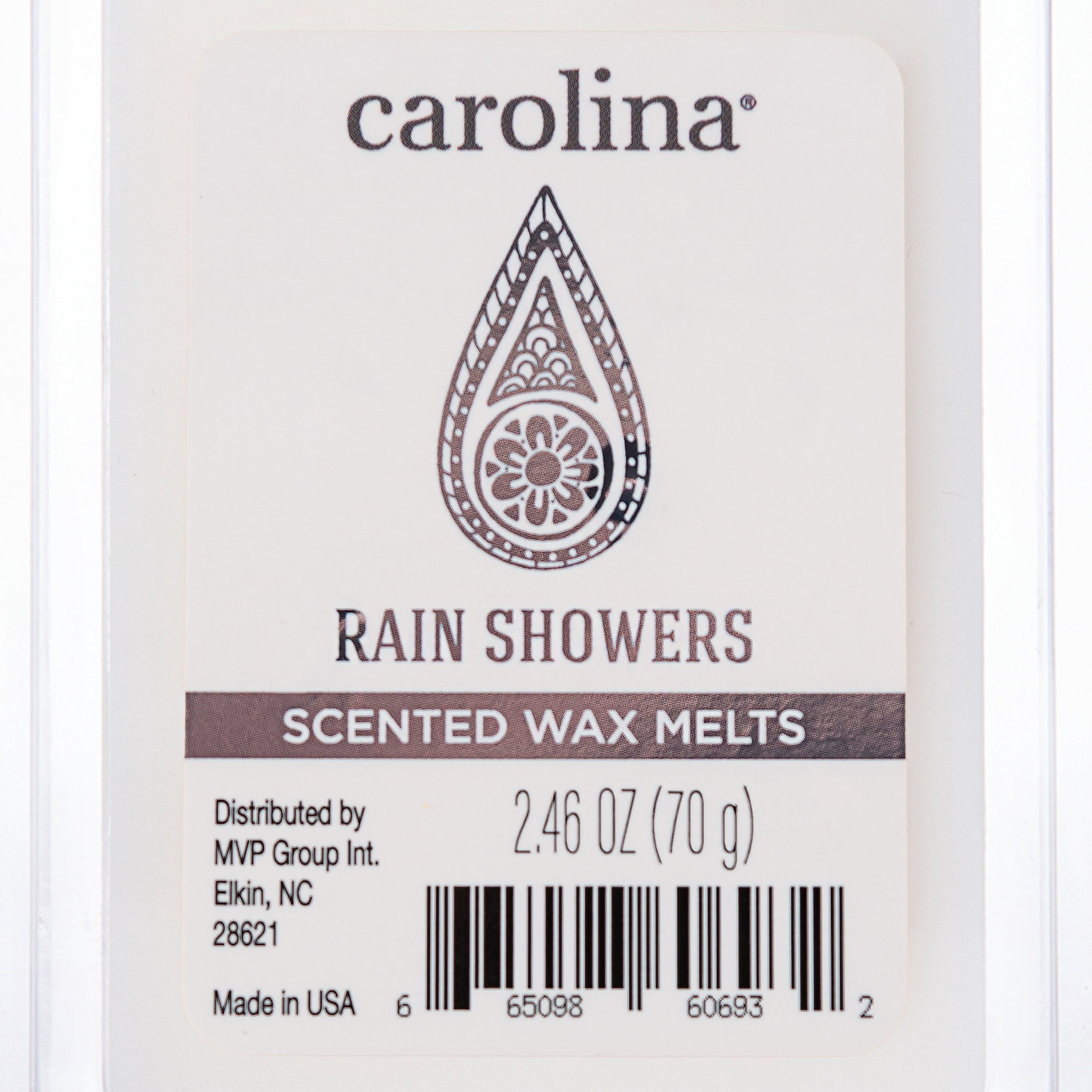 Carolina Candle Rain Showers 2.46 oz Wax Melt, Aromatherapy, 6 Cube, White