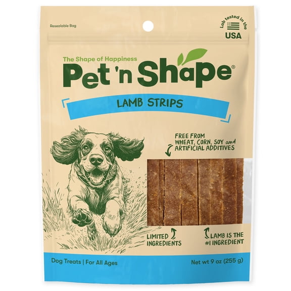Pet 'n Shape Lamb Jerky Strip - All Natural Dog Treats, 9 Oz