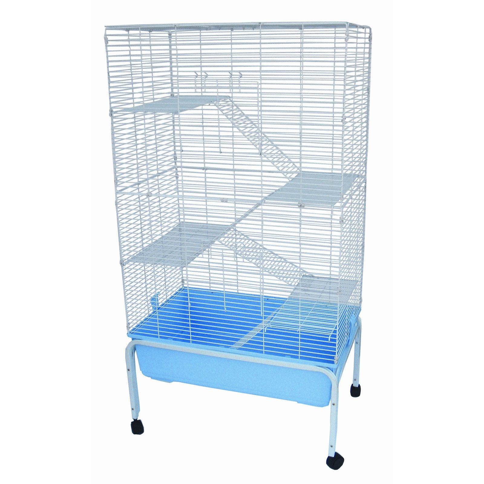 YML ASA3220F5 STD 5 Levels Indoor Animal Cage Cat Ferret with Stand Blue