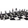 thumbnail image 6 of Egyptian Anubis Chess Set Gold  Silver Painted Men W/ 18" Faux Leather Board, 6 of 7