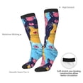 thumbnail image 3 of Daiia Sports Socks Colorful Cats Pattern Art Printed Novelty Crew Socks for Men Women Knee High Socks Cotton Socks Soft & Breathable Support Unisex Socks, 3 of 9