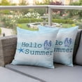 thumbnail image 3 of 2 Pack Outdoor Waterproof Throw Pillow Covers,Hello Summer Starfish Flip Flops Decorative Square Patio Pillowcases for Chair Couch Sofa 16x16in, 3 of 9