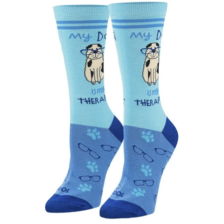 

Cool Socks Dog Therapist Fun Print Novelty Crew Socks for Women Size 5-10