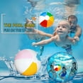 thumbnail image 2 of 12" Beach Balls Bulk - Inflatable Swimming Pool Balls - Blow Up Classic Rainbow Color Beachball Summer Water Games Fun Gifts (12 Pack), 2 of 10