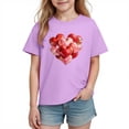 thumbnail image 2 of Bnwani Girls T Shirts Short Sleeve Comfortable Boys Shirts Breathable Tee Purple Sizes 3-9, 2 of 9