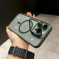 thumbnail image 1 of Magsafe Magnetic Lens Protection Stand Phone Case For IPhone 15 12 13 14 11 Pro Max Camera Glass Transparent Metal Ring Cover Dark Green For iphone14Promax, 1 of 6