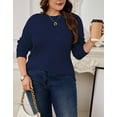 thumbnail image 4 of Drvitor Plus Size Sweaters for Women Crew Neck Basic Solid Color Lightweight Fall Sweater Pullover Tops, Sizes XL-5XL, 4 of 7