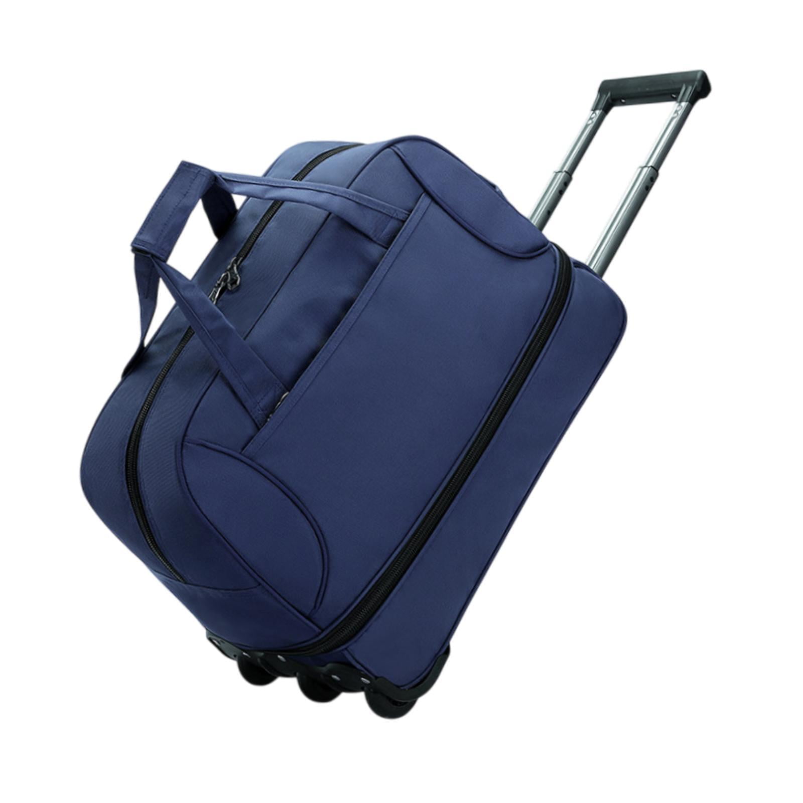Wzmzjy Rolling Duffel Bag with Wheels Handbag Multifunctional Large Capacity Storage Blue