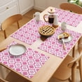 thumbnail image 5 of Placemat Set of 4 Moroccan Pattern Placemats for Dining Table Geometric Trellis Pink Washable Table Mats for Kitchen and Party Decor Indoor & Outdoor Use, 5 of 8