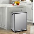 thumbnail image 3 of Simenmax 60L Dual Compartment Trash Can with Lid, Stainless Steel Sealed Garbage Bin, Soft-Close Pedal Operation for Kitchen, Office, Home, 3 of 8