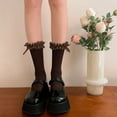 thumbnail image 6 of Milue 1 Pair of Frilly Socks Ballet Socks Ruffle Ankle Socks with Bows Lace Top Sock, 6 of 21