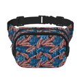 thumbnail image 1 of Fotbe Tropical Leaves Cangurera Cuadrada con Estampado de Doble Capa, Bolsa de Cintura Ajustable Mini para Hombres y Mujeres, 1 of 9