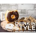 thumbnail image 2 of Taza de cerámica con forma de donut: la mejor taza para café, té, chocolate caliente y más taza de café divertida, regalo - Marrón, 2 of 5
