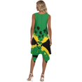 thumbnail image 3 of HELLHERO Heart-Shaped Jamaican Design Women Round Neck Sleeveless Tank Dress, Side Pockets Summer Sleeveless Dress with With Side Pockets Pleated for Party, 3 of 8