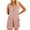 Pink, variant on jsaierl Womens Jumpsuits and Rompers, Women's Scoop Solid Neck Sleeveless Casual Buttons Short Jumpsuit Rompers With Pockets