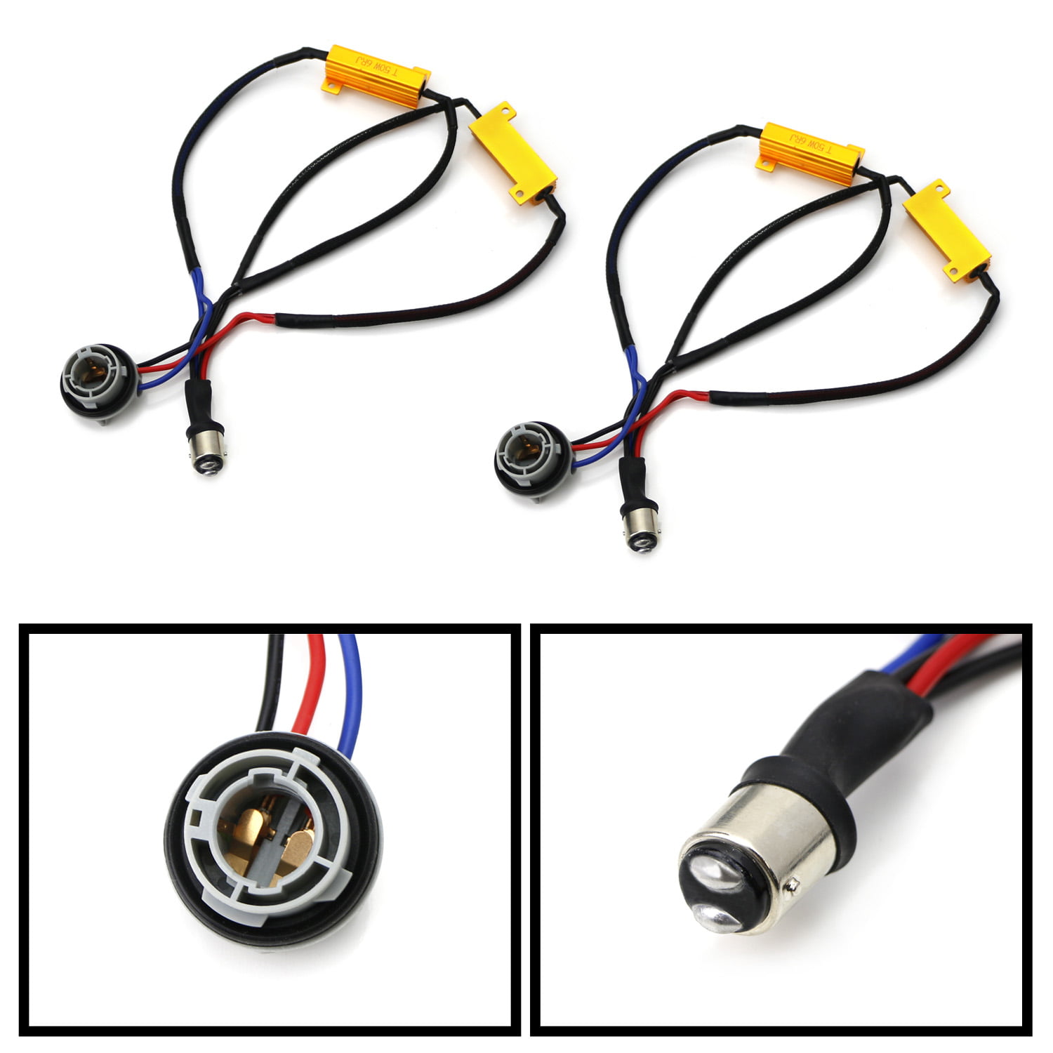 2PC 1157 Decoder Resistor LED Turn Stop Brake Light Hyper Flash Fix canceller US