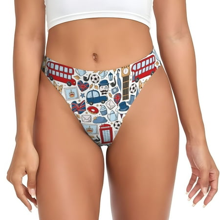 Lafuoo London Symbols1 Pattern Women s Seamless Thong  Low Rise Underwear Panties Women s Clothing-Large