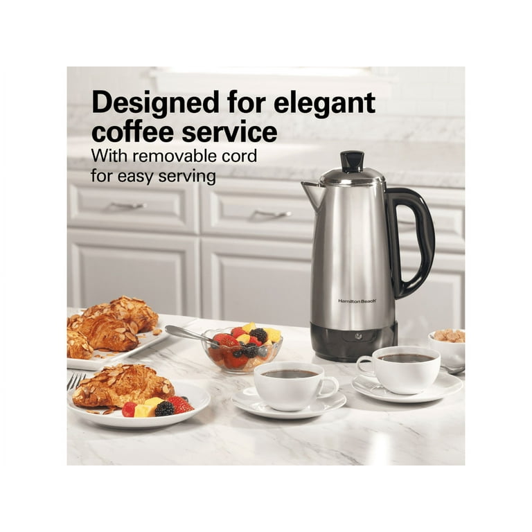 2-12 Cup* Electric Percolator, Stainless Steel, FCP412