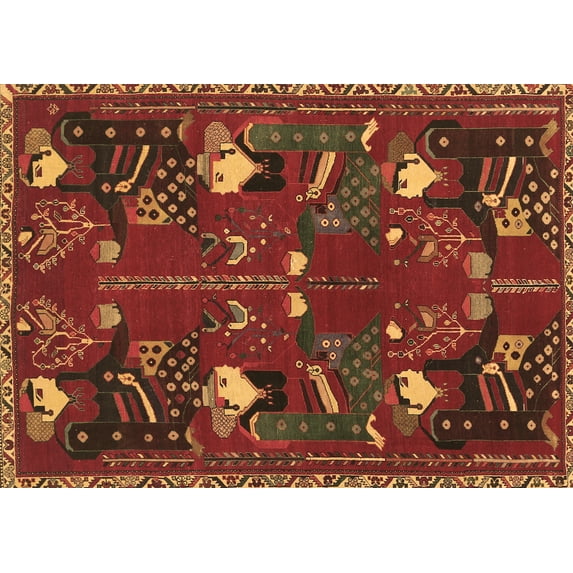 Ahgly Company Indoor Rectangle Persian Brown Traditional Area Rugs, 2' x 4'