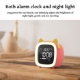 thumbnail image 3 of Reloj despertador de dibujos animados para niños, reloj LED, entrenador de sueño, Control de luz nocturna recargable, temporizador de sueño, Decoración del hogar naranja coralina Orejas de gato Cateissary HA001311-05B, 3 of 6