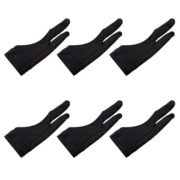 6 Pcs Comfortable Gloves Pen Tablet Digital Art Artist Drawing Two Fingers Two-Finger