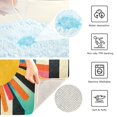 thumbnail image 3 of Yayeee Bath Rug for Bathroom Floor Non Slip Rectangle Fluffy Soft Absorbent Mat, 16"x24", Geometric Sun, 3 of 7