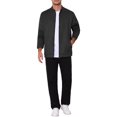 thumbnail image 2 of INSPIRE CHIC Men's Vintage Bomber Jacket Lightweight Stand Collar Zipper Casual Suede Jacket S Black, 2 of 5