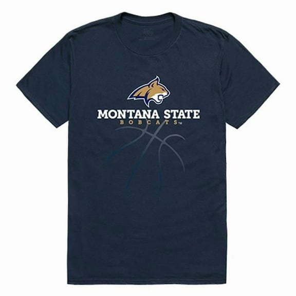 W Republic Apparel 510-192-BGT-01 Basketball Tee, Montana State, Navy - Small