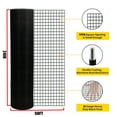 thumbnail image 2 of Wire Mesh, 24 inch×50 ft Black Vinyl Coated Hardware Cloth, 21 Gauge 1/4 inch Black PVC Hardware Cloth, Black Welded Wire Fence Supports Poultry-Netting Cage-Home Improvement and Chicken Coop, 2 of 12