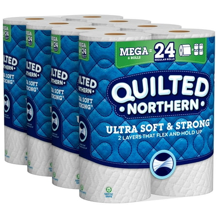 Quilted Northern Ultra Soft & Strong Toilet Paper, 24 Mega Rolls ...