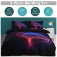 thumbnail image 3 of Quilt Cover Set Fashionable Printed Bedding Covers with Pillowcase Home Textiles, Neon Flamingo Queen (90"x90"), 3 of 5