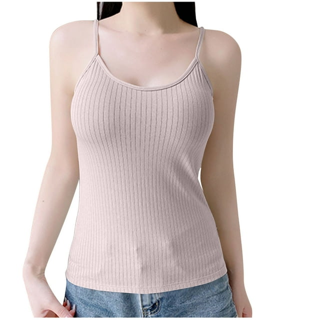 Timegard Going out Tops for Women Camisole Tops Scoop Neck Slim Comfy Ribbed Undershirts Tank Tops