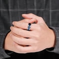 thumbnail image 7 of Ringheart Couple Rings His Her Wedding Ring Sets Matching Rings White Gold Plated Blue CZ Ring Titanium Men Ring, 7 of 7