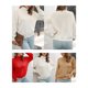 thumbnail image 4 of Camiseta de manga corta Irfora Suéter de mujer Cuello alto Cable Suéteres casuales sueltos Irfora Camiseta de manga corta, 4 of 5